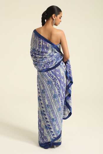 Poonam Dubey Ziana Printed Pre-Draped Saree With Corset Blouse 