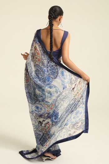 Poonam Dubey Zyra Printed Pre-Draped Saree With Blouse 