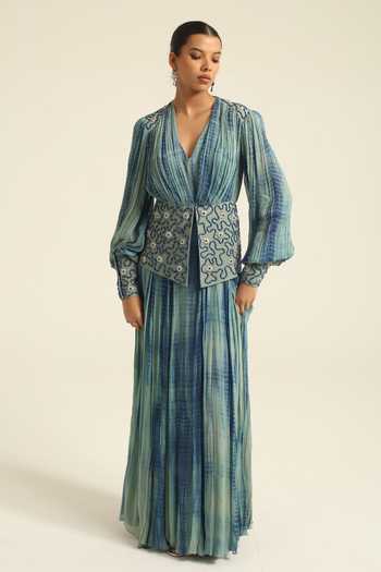 Poonam Dubey Dilara Embroidered Jacket & Dress Set 
