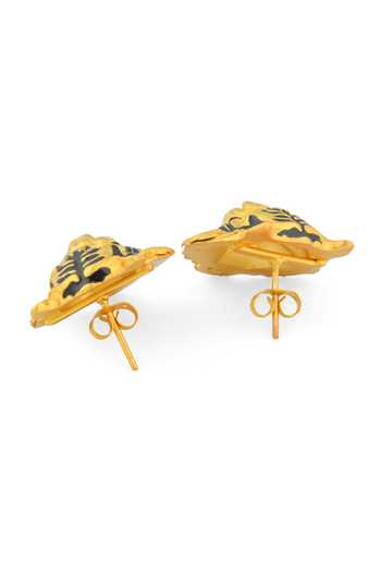 Totapari_Gold Plated Corbett Romeo Tiger Stud Earrings _Online_at_Aza_Fashions