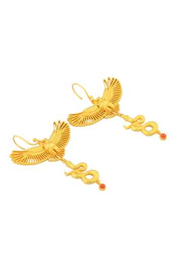 Totapari Gold Plated Corbett Eagle Owl Earrings Online at Aza Fashions Totapari_Gold Plated Corbett Eagle Owl Earrings _Online_at_Aza_Fashions