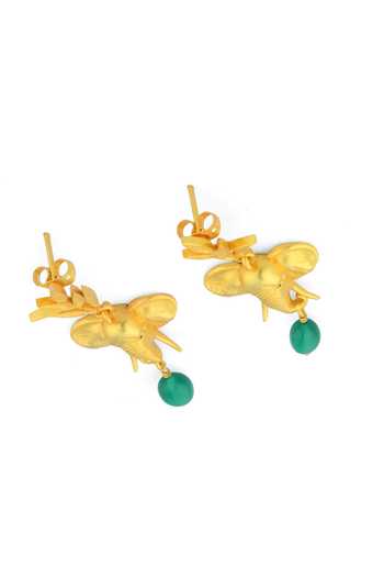 Totapari_Gold Plated Corbett Dhikala Tuskers Earrings _Online_at_Aza_Fashions