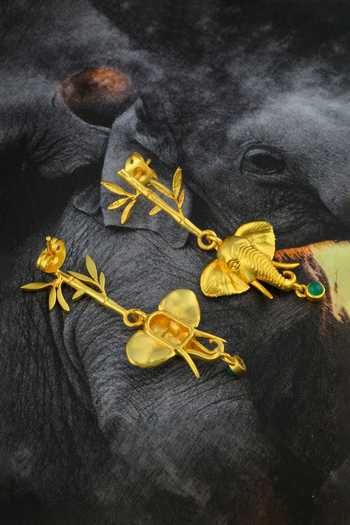 Buy_Totapari_Gold Plated Corbett Dhikala Tuskers Earrings 