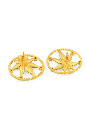 Buy Totapari Gold Plated Corbett Cannabis Stud Earring Online at Aza Fashions Buy_Totapari_Gold Plated Corbett Cannabis Stud Earring _Online_at_Aza_Fashions