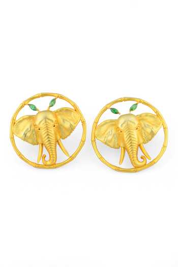 Buy Totapari Gold Plated Corbett Dhikala Stud Earrings Online at Aza Fashions Buy_Totapari_Gold Plated Corbett Dhikala Stud Earrings _Online_at_Aza_Fashions