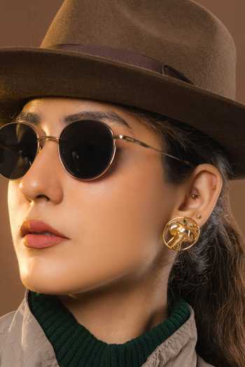 Totapari Gold Plated Corbett Dhikala Stud Earrings at Aza Fashions Totapari_Gold Plated Corbett Dhikala Stud Earrings _at_Aza_Fashions