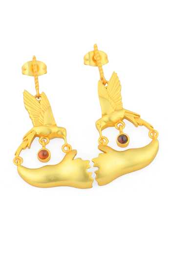 Buy_Totapari_Gold Plated Corbett Jacaranda Flower Earrings _Online_at_Aza_Fashions
