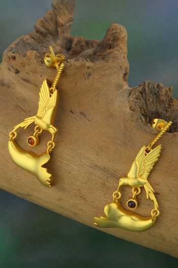 Buy_Totapari_Gold Plated Corbett Jacaranda Flower Earrings 