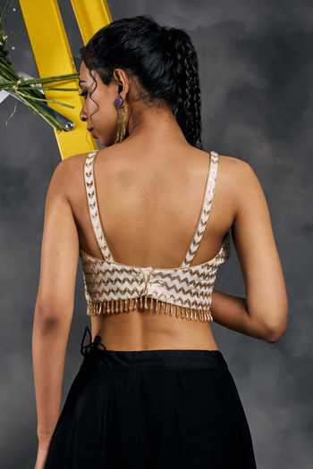 Vandana Sethi Zari Work Spaghetti Blouse