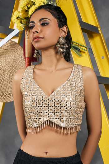 Vandana Sethi Mirror Work Blouse