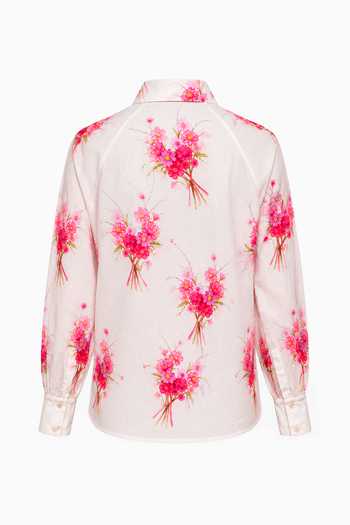 Buy Siddhartha Bansal White Cotton Collared Neck Cosmic Meadow Bouquet Print Shirt Online at Aza Fashions Buy_Siddhartha Bansal_White Cotton Collared Neck Cosmic Meadow Bouquet Print Shirt _Online_at_Aza_Fashions