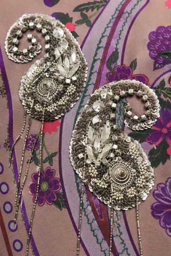 Siddhartha Bansal Multi Color Silk Mandarin Collar Muted Mauve Damask Shirt Online at Aza Fashions Siddhartha Bansal_Multi Color Silk Mandarin Collar Muted Mauve Damask Shirt _Online_at_Aza_Fashions