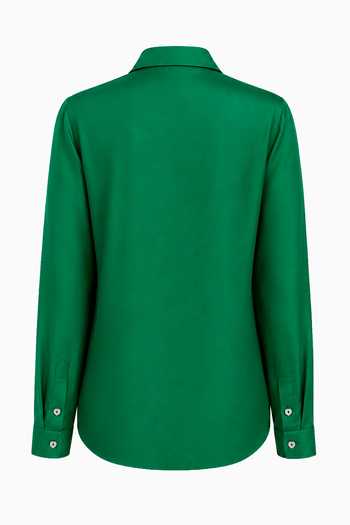 Buy Siddhartha Bansal Green Silk Collared Neck Emerald Kamdhenu Shirt Online at Aza Fashions Buy_Siddhartha Bansal_Green Silk Collared Neck Emerald Kamdhenu Shirt _Online_at_Aza_Fashions