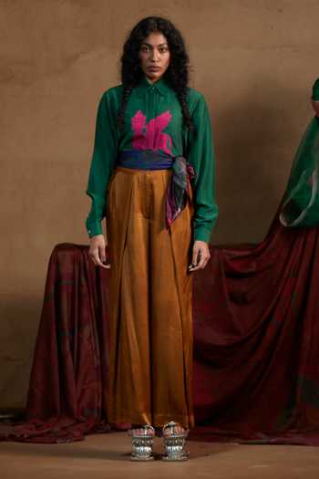 Siddhartha Bansal Emerald Kamdhenu Silk Shirt