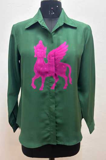 Siddhartha Bansal Emerald Kamdhenu Silk Shirt