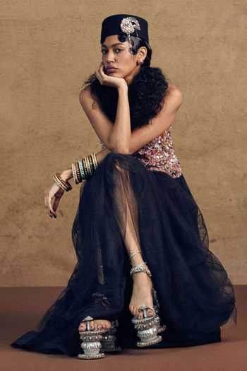Shop_Siddhartha Bansal_Multi Color Net Scoop Neck Sufi Embroidered Top _Online_at_Aza_Fashions