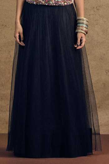 Siddhartha Bansal Black Net Plain Layered Skirt Online at Aza Fashions Siddhartha Bansal_Black Net Plain Layered Skirt _Online_at_Aza_Fashions