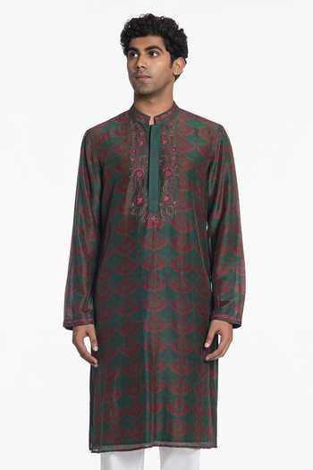 Siddhartha Bansal Emerald Artisan Embroidered Kurta