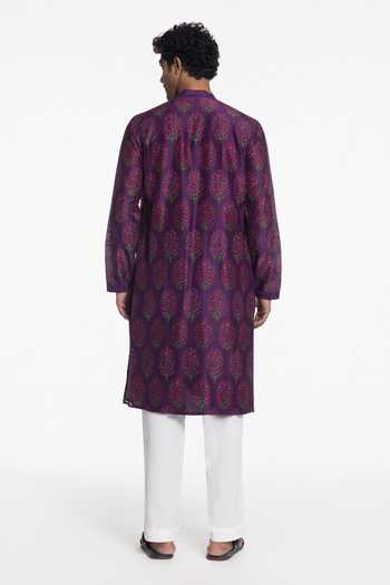 Siddhartha Bansal The Imperial Violet Embroidered Kurta