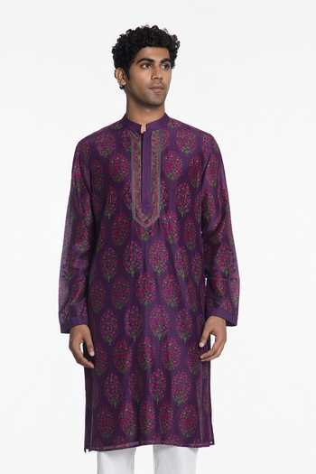 Siddhartha Bansal The Imperial Violet Embroidered Kurta