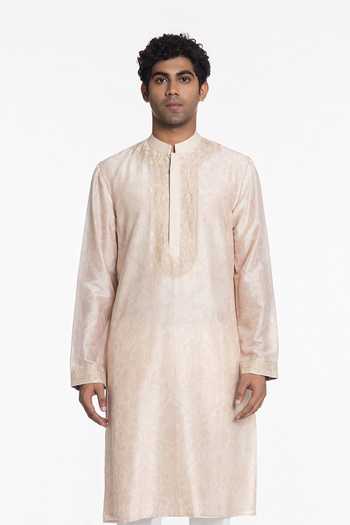 Siddhartha Bansal Ivory Bloom Print Kurta