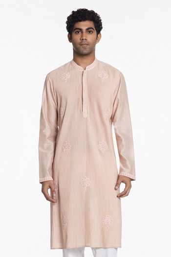 Siddhartha Bansal Pearl Ivory Pintuck Kurta