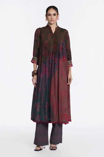 Siddhartha Bansal Rangrez Twilight Pintuck Kurta With Pant