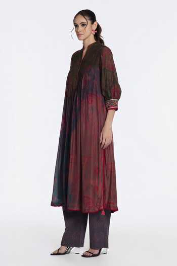 Siddhartha Bansal Multi Color Modal, Muslin, Cotton, Rangrez Twilight Pintuck Kurta With Pant Online at Aza Fashions Siddhartha Bansal_Multi Color Modal, Muslin, Cotton, Rangrez Twilight Pintuck Kurta With Pant _Online_at_Aza_Fashions