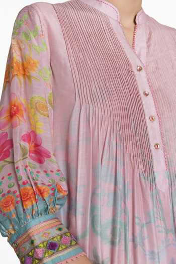 Shop_Siddhartha Bansal_Multi Color Modal, Muslin, Cotton, Gulbahar Pichwai Print Kurta And Pant Set _Online_at_Aza_Fashions