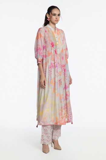Siddhartha Bansal Multi Color Modal, Muslin, Cotton, Poplin Rangrez Printed Kurta And Pant Set Online at Aza Fashions Siddhartha Bansal_Multi Color Modal, Muslin, Cotton, Poplin Rangrez Printed Kurta And Pant Set _Online_at_Aza_Fashions