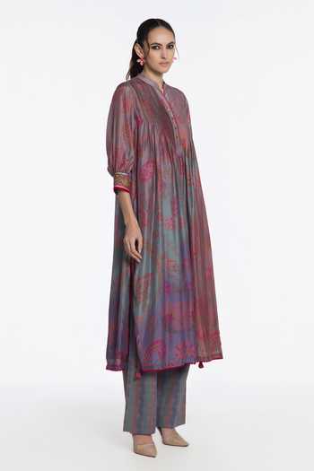 Siddhartha Bansal Multi Color Modal, Muslin, Cotton, Poplin Meher Gul Bloom Print Kurta And Pant Set Online at Aza Fashions Siddhartha Bansal_Multi Color Modal, Muslin, Cotton, Poplin Meher Gul Bloom Print Kurta And Pant Set _Online_at_Aza_Fashions
