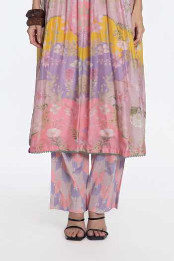 Siddhartha Bansal Multi Color Modal, Muslin, Cotton, Poplin Spring Noor Printed Kurta And Pant Set Online at Aza Fashions Siddhartha Bansal_Multi Color Modal, Muslin, Cotton, Poplin Spring Noor Printed Kurta And Pant Set _Online_at_Aza_Fashions