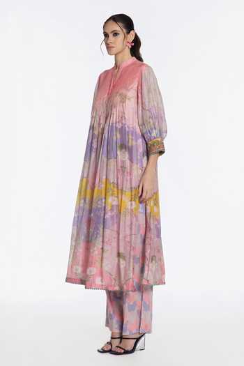 Buy Siddhartha Bansal Multi Color Modal, Muslin, Cotton, Poplin Spring Noor Printed Kurta And Pant Set Online at Aza Fashions Buy_Siddhartha Bansal_Multi Color Modal, Muslin, Cotton, Poplin Spring Noor Printed Kurta And Pant Set _Online_at_Aza_Fashions