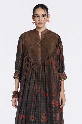 Siddhartha Bansal_Multi Color Modal, Muslin, Cotton, Poplin Roohani Floral Print Kurta And Pant Set _Online_at_Aza_Fashions