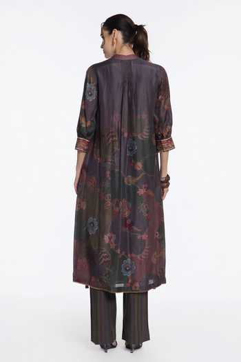 Siddhartha Bansal Noir Bloom Regal Print Kurta With Pant