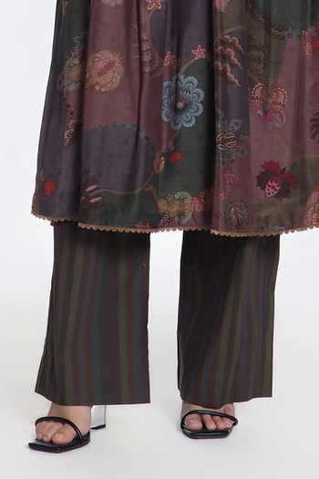 Siddhartha Bansal Multi Color Modal, Muslin, Cotton, Poplin Noir Bloom Regal Print Kurta With Pant Online at Aza Fashions Siddhartha Bansal_Multi Color Modal, Muslin, Cotton, Poplin Noir Bloom Regal Print Kurta With Pant _Online_at_Aza_Fashions