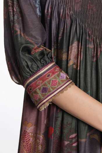 Shop Siddhartha Bansal Multi Color Modal, Muslin, Cotton, Poplin Noir Bloom Regal Print Kurta With Pant Online at Aza Fashions Shop_Siddhartha Bansal_Multi Color Modal, Muslin, Cotton, Poplin Noir Bloom Regal Print Kurta With Pant _Online_at_Aza_Fashions