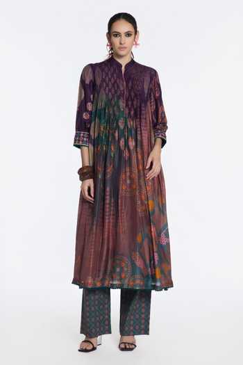 Siddhartha Bansal Siyah Regal Printed Kurta & Pant Set