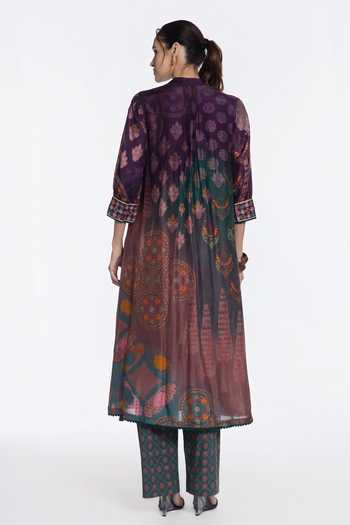 Siddhartha Bansal Siyah Regal Printed Kurta & Pant Set
