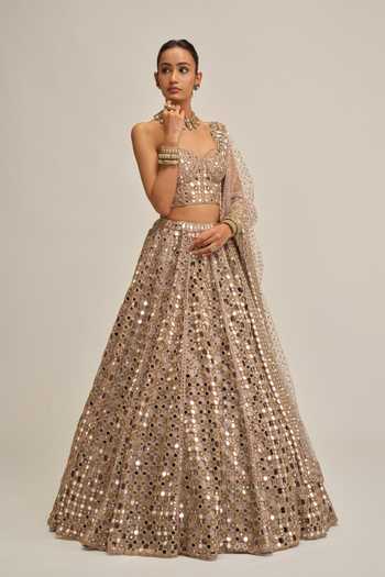 Buy Vvani by vani vats Beige Crepe, Georgette, Net Sequins, Mirrors Sweetheart Work Corset Lehenga Set Online at Aza Fashions Buy_Vvani by vani vats_Beige Crepe, Georgette, Net Sequins, Mirrors Sweetheart Work Corset Lehenga Set _Online_at_Aza_Fashions