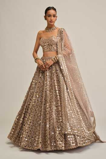 Shop Vvani by vani vats Beige Crepe, Georgette, Net Sequins, Mirrors Sweetheart Work Corset Lehenga Set Online at Aza Fashions Shop_Vvani by vani vats_Beige Crepe, Georgette, Net Sequins, Mirrors Sweetheart Work Corset Lehenga Set _Online_at_Aza_Fashions