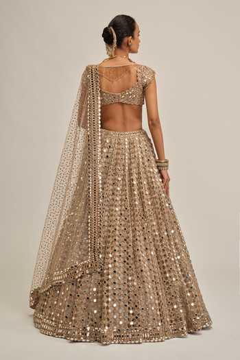 Vvani By Vani Vats Big Mirror Cutwork Embroidered Lehenga Set