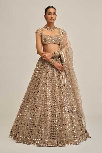 Vvani By Vani Vats Big Mirror Cutwork Embroidered Lehenga Set