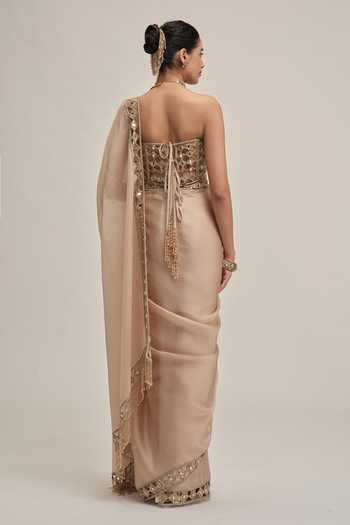 Vvani by vani vats Border Embroidered Saree With Corset 
