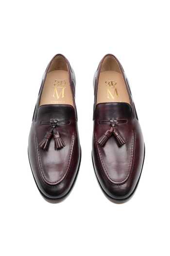 Shop 3dm Lifestyle Burgundy Leather Tassel Loafers at Aza Fashions Shop_3dm Lifestyle_Burgundy Leather Tassel Loafers _at_Aza_Fashions