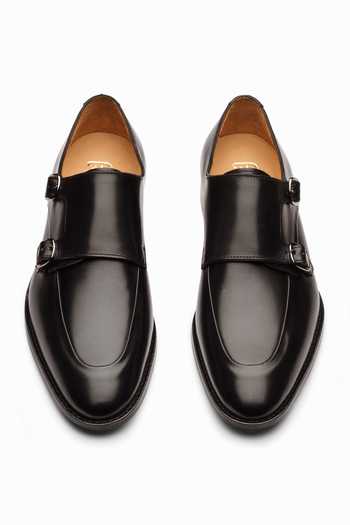 Shop 3dm Lifestyle Black Leather Diplomat Double Monkstrap Shoes at Aza Fashions Shop_3dm Lifestyle_Black Leather Diplomat Double Monkstrap Shoes _at_Aza_Fashions