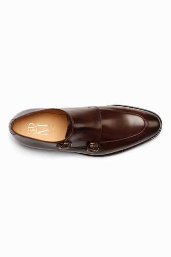 3dm Lifestyle Brown Leather Diplomat Double Monkstrap Shoes at Aza Fashions 3dm Lifestyle_Brown Leather Diplomat Double Monkstrap Shoes _at_Aza_Fashions