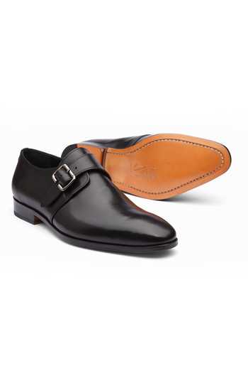 3dm Lifestyle Black Leather Diplomat Double Monkstrap Shoes at Aza Fashions 3dm Lifestyle_Black Leather Diplomat Double Monkstrap Shoes _at_Aza_Fashions
