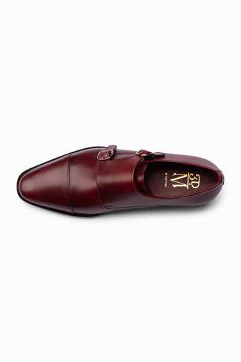 Shop 3dm Lifestyle Burgundy Leather Toecap Double Monk Shoes Online at Aza Fashions Shop_3dm Lifestyle_Burgundy Leather Toecap Double Monk Shoes _Online_at_Aza_Fashions