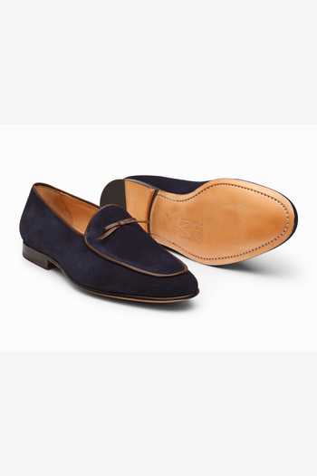 3dm Lifestyle Blue Belgian Bow Trim Loafers at Aza Fashions 3dm Lifestyle_Blue Belgian Bow Trim Loafers _at_Aza_Fashions